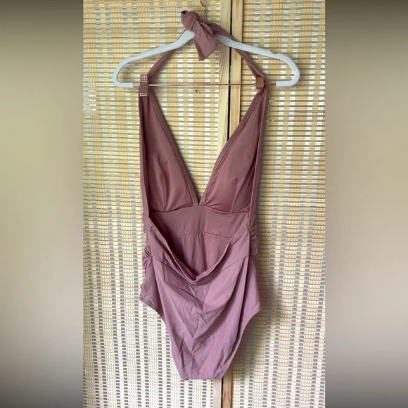 CUPSHE NWOT SIZE XL Elegant Mauve SWIMWEAR Pool Beach Vacation Travel Summer - Picture 2 of 5